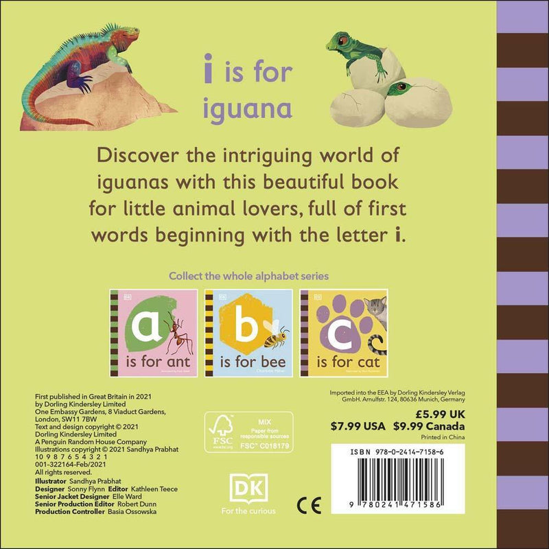 I is for Iguana (Board book) DK UK