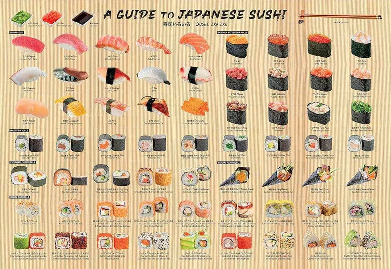 Japanese Sushi Jigsaw Puzzle: 1,000 Pieces: Finished Size 29 in X 20 inch (73.7 x 50.8 cm)-Hobbies/ quizzes/ games-買書書 BuyBookBook