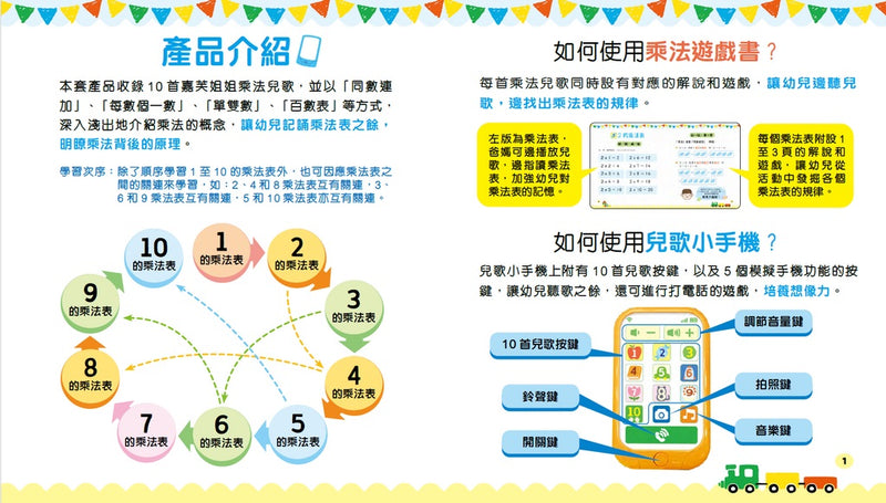 嘉芙姐姐乘法兒歌小手機-Children’s / Teenage general interest: Hobbies/ quizzes/ toys and games-買書書 BuyBookBook