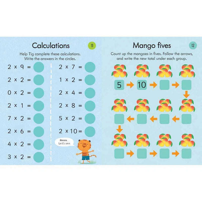 Multiplying Practice Pad 6-7 Usborne