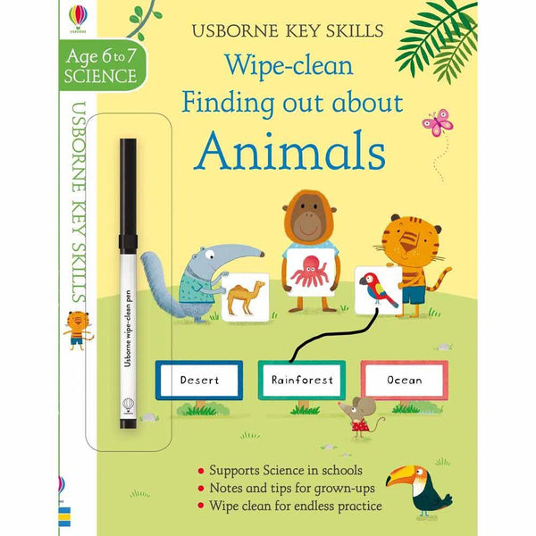 Wipe-Clean Finding Out About Animals (Age 6-7) Usborne