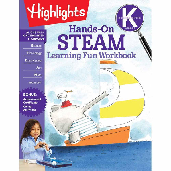 Kindergarten Hands-On STEAM Learning Fun Workbook (Highlights) PRHUS