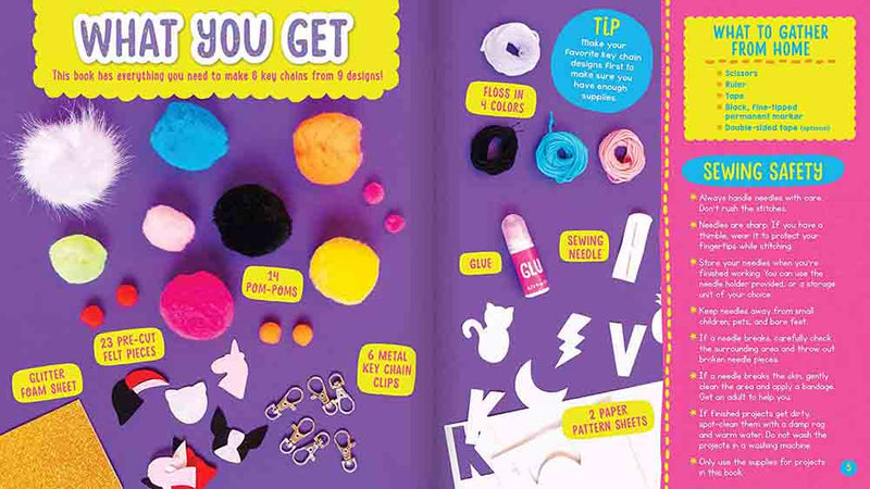 Klutz Pom-Pom Backpack Clips Craft Kit - 買書書 BuyBookBook