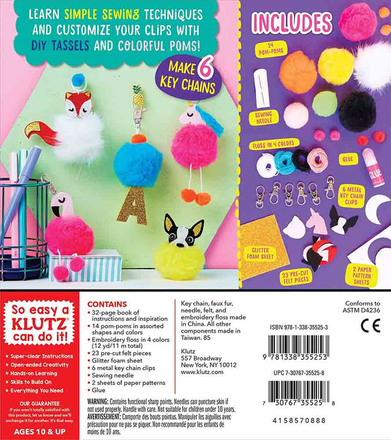 Klutz Pom-Pom Backpack Clips Craft Kit - 買書書 BuyBookBook