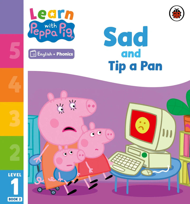 Learn with Peppa Phonics Level 1 Book 2 – Sad and Tip a Pan (Phonics Reader)-Educational: First / native language: Readers and reading schemes-買書書 BuyBookBook