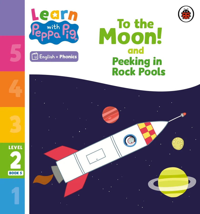 Learn with Peppa Phonics Level 2 Book 5 – To the Moon! and Peeking in Rock Pools (Phonics Reader)-Educational: First / native language: Readers and reading schemes-買書書 BuyBookBook