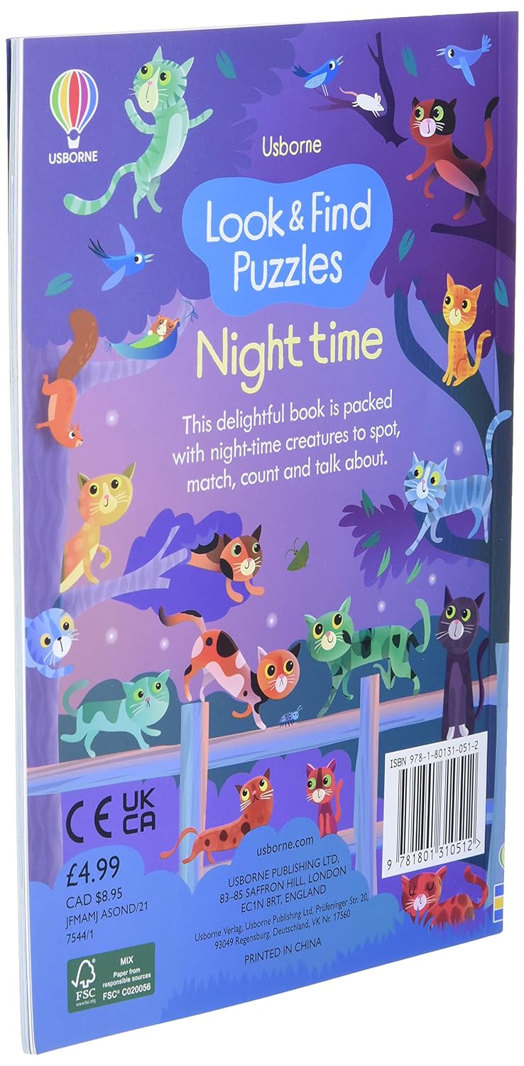 Look and Find Puzzles: Night Time (Kirsteen Robson)-Activity: 益智解謎 Puzzle & Quiz-買書書 BuyBookBook