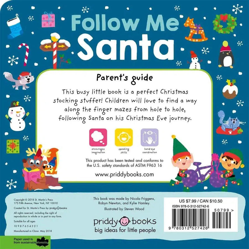 Maze Book - Follow Me Santa (Board Book) Priddy