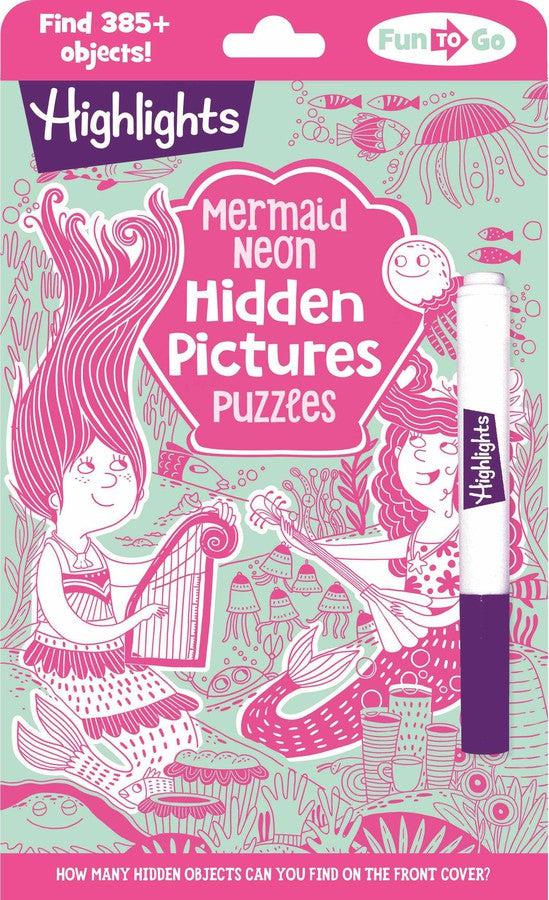 Mermaid Neon Hidden Pictures Puzzles-Children’s interactive and activity books and kits-買書書 BuyBookBook