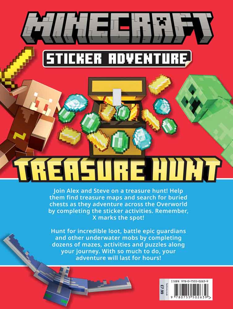 Minecraft Sticker Adventure - Treasure Hunt - 買書書 BuyBookBook