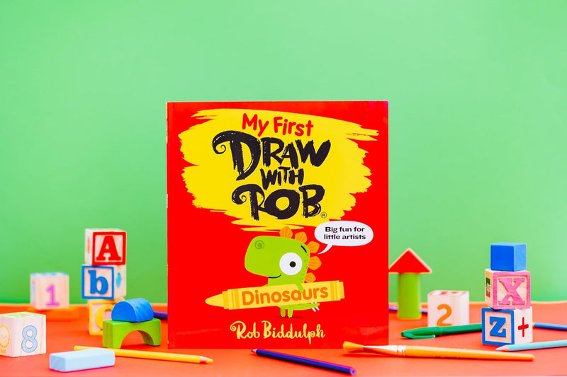 My First Draw With Rob: Dinosaurs (Rob Biddulph)-Activity: 繪畫貼紙 Drawing & Sticker-買書書 BuyBookBook