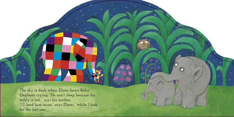 My First Elmer Bedtime : Shaped Board Book (David McKee)-Fiction: 兒童繪本 Picture Books-買書書 BuyBookBook