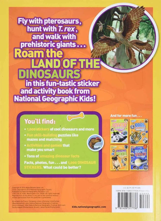 National Geographic Kids Dinos Sticker Activity Book-Children’s interactive and activity books and kits-買書書 BuyBookBook