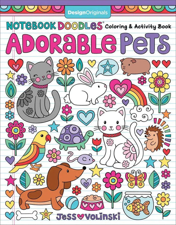 Notebook Doodles Adorable Pets-Adult colouring & activity books-買書書 BuyBookBook