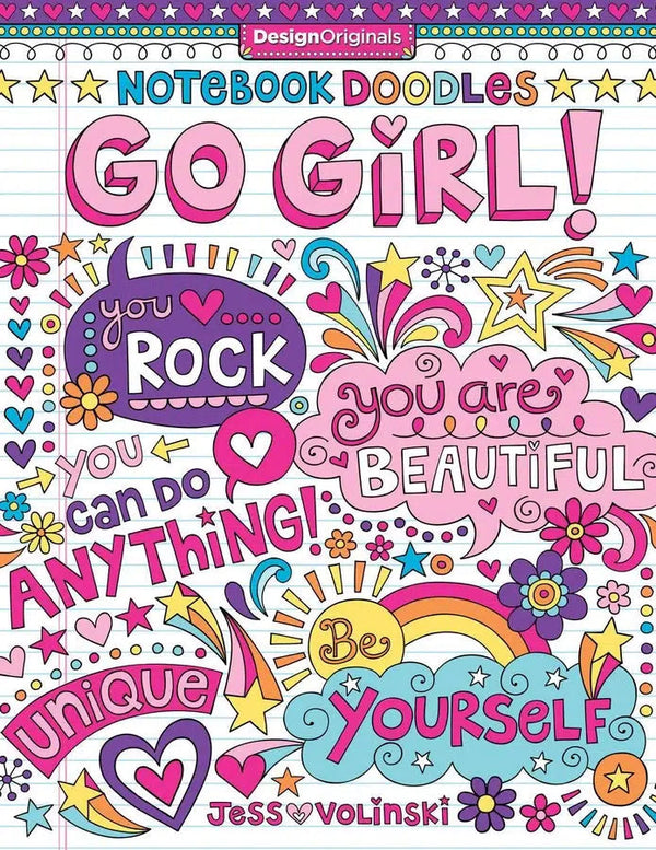 Notebook Doodles Go Girl!-Adult colouring & activity books-買書書 BuyBookBook