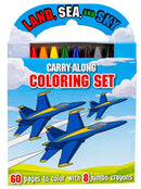 Land, Sea, and Sky: Carry-Along Coloring Set-Children’s interactive and activity books and kits-買書書 BuyBookBook