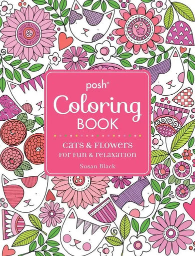 Posh Adult Coloring Book: Cats and Flowers for Fun & Relaxation-Lifestyle and Leisure-買書書 BuyBookBook