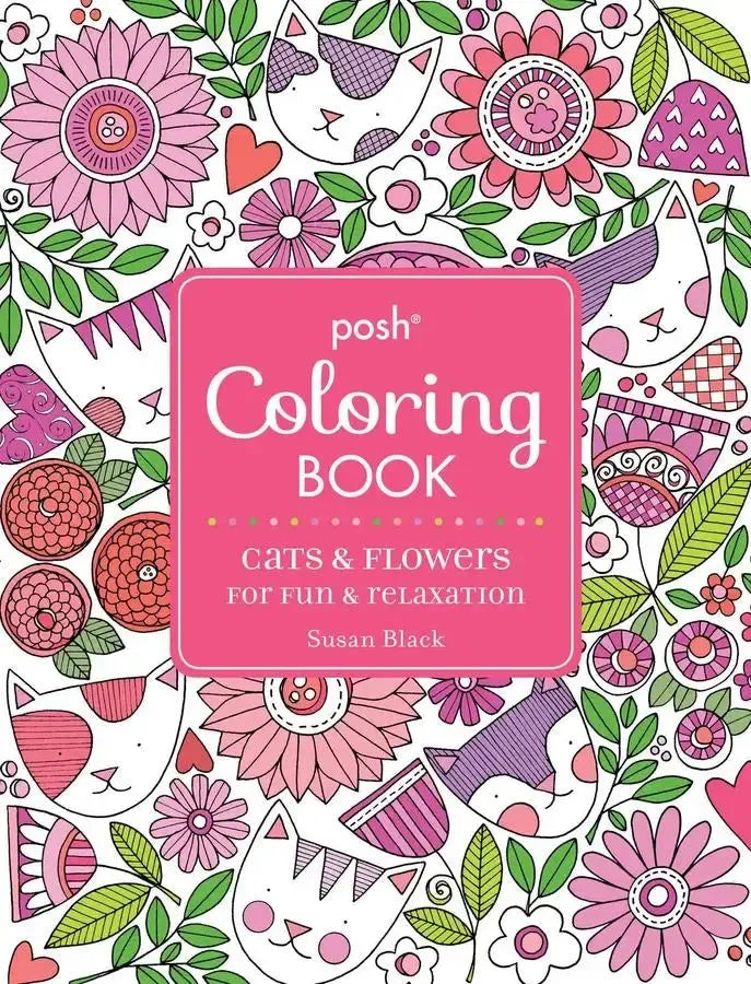Posh Adult Coloring Book: Cats and Flowers for Fun & Relaxation-Lifestyle and Leisure-買書書 BuyBookBook
