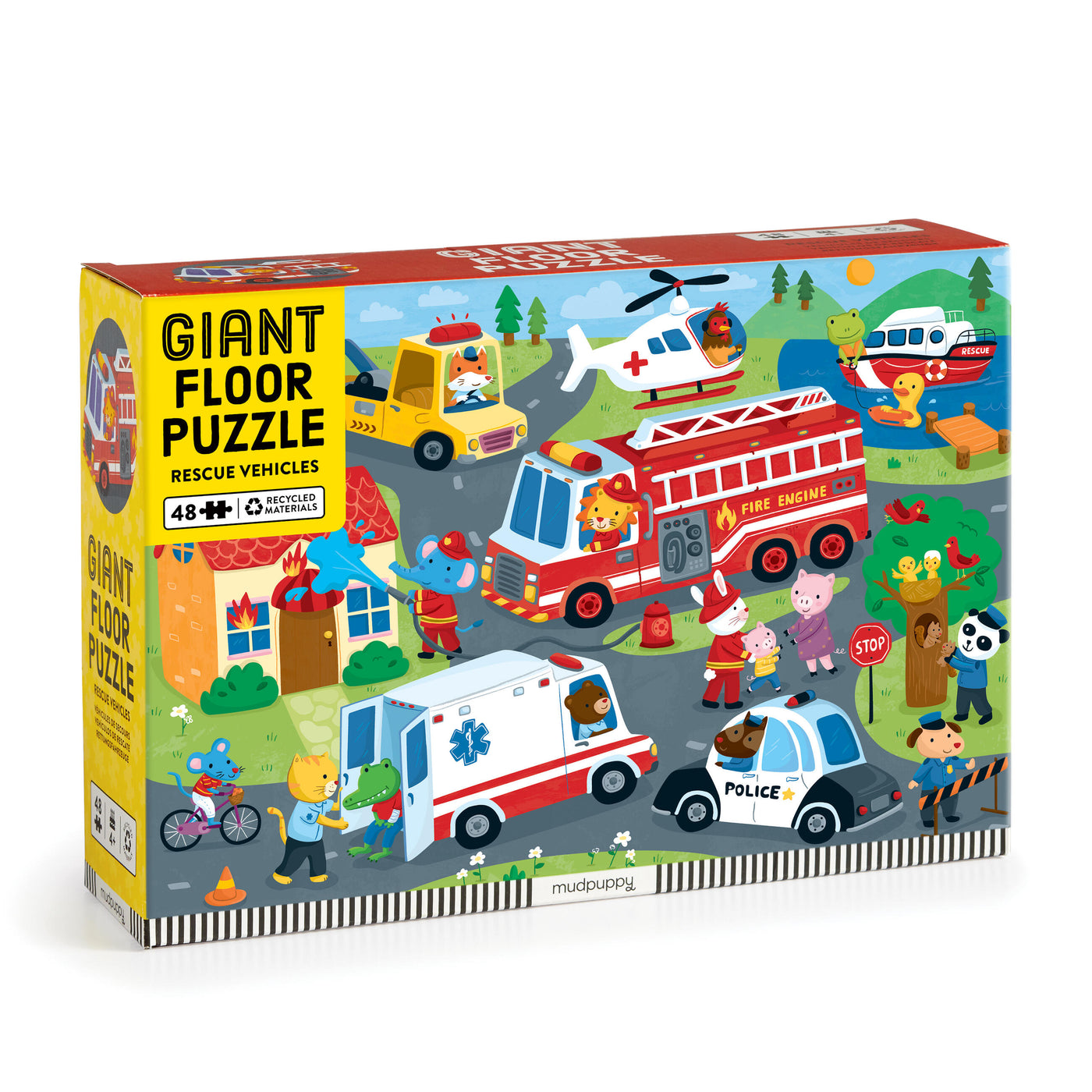 Rescue Vehicles 48 Piece Giant Floor Puzzle-Children’s / Teenage general interest: Science and technology-買書書 BuyBookBook