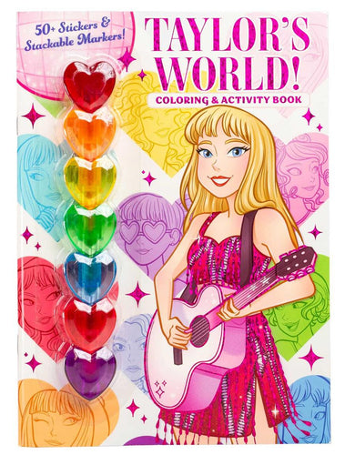 Taylor's World: Coloring and Activity Book with 7 heart-shaped stackable markers-Children’s interactive and activity books and kits-買書書 BuyBookBook