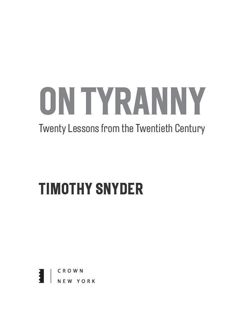 On Tyranny: Twenty Lessons from the Twentieth Century (Timothy Snyder)-Nonfiction: 歷史戰爭 History & War-買書書 BuyBookBook