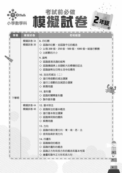 小學數學科考試前必做模擬試卷 (新課程版)-補充練習: 數學科 Math-買書書 BuyBookBook