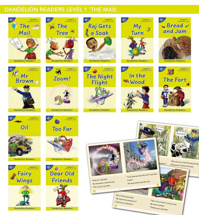 Phonic Books Dandelion Readers Vowel Spellings Level 1 (One vowel team for 12 different vowel sounds ai, ee, oa, ur, ea, ow, b‘oo’t, igh, l‘oo’k, aw, oi, ar)-Language and Linguistics-買書書 BuyBookBook