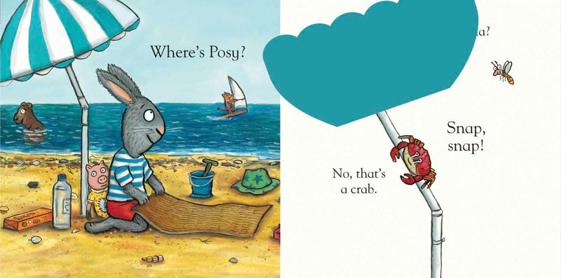 Pip and Posy, Where Are You? At the Seaside (Felt Flaps)(with QR code Audio)(Axel Scheffler)-Nonfiction: 學前基礎 Preschool Basics-買書書 BuyBookBook