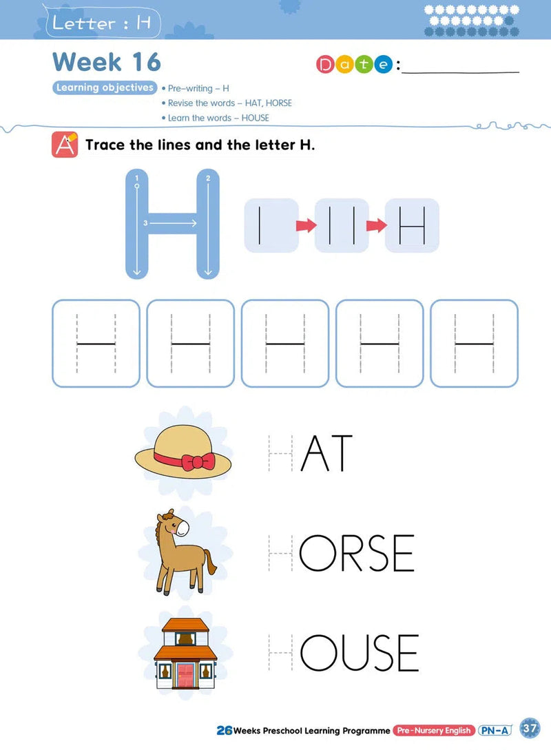 Pre-Nursery English 學前班英語遊戲及寫前練習 - 26週學前教育系列-補充練習: 英文科 English-買書書 BuyBookBook