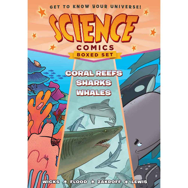 Science Comics Boxed Set - Coral Reefs, Sharks, and Whales-Nonfiction: 動物植物 Animal & Plant-買書書 BuyBookBook