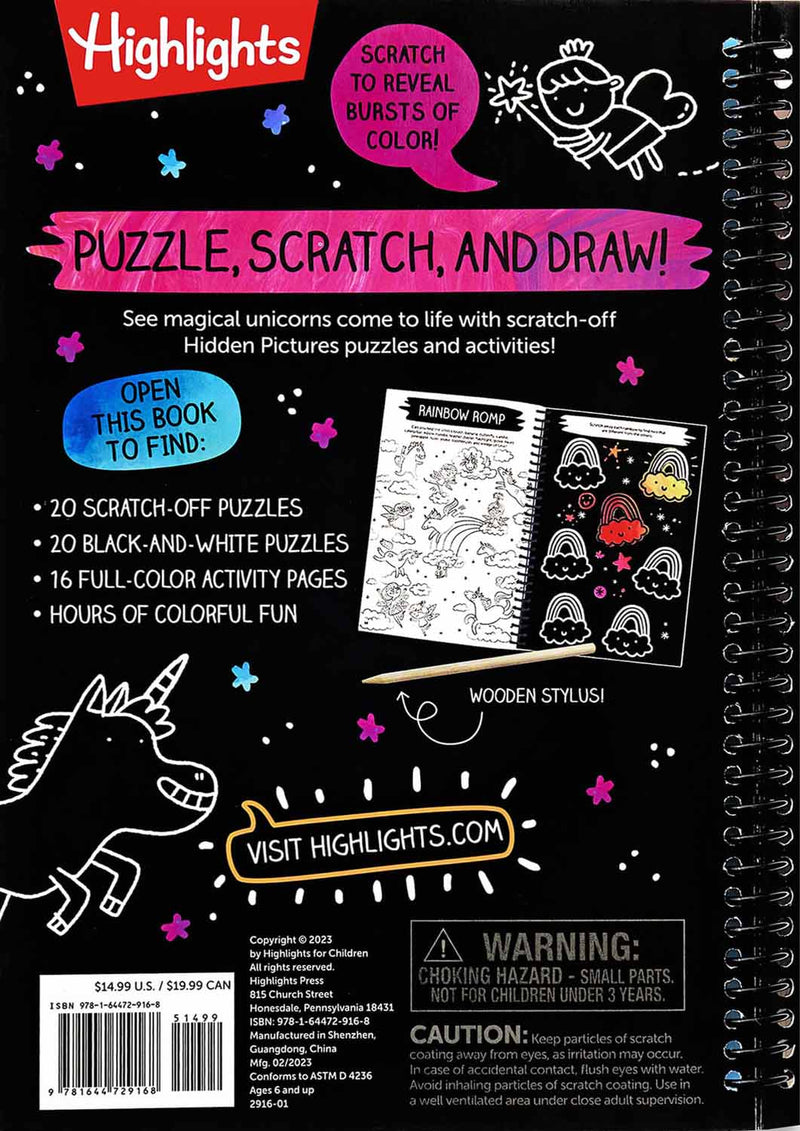 Scratch-Off Hidden Pictures Unicorn Puzzles (Highlights Scratch-Off Activity Books)-Activity: 益智解謎 Puzzle & Quiz-買書書 BuyBookBook