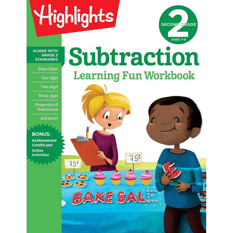 Second Grade Subtraction Learning Fun Workbook (Highlights)-Activity: 益智解謎 Puzzle & Quiz-買書書 BuyBookBook