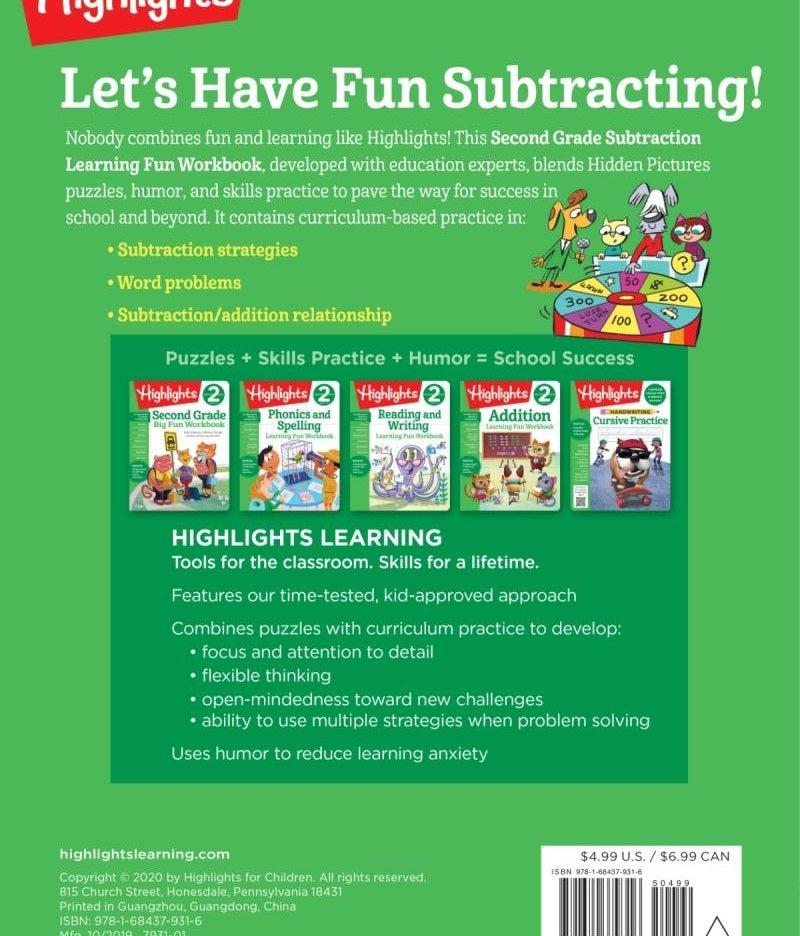 Second Grade Subtraction Learning Fun Workbook (Highlights)-Activity: 益智解謎 Puzzle & Quiz-買書書 BuyBookBook