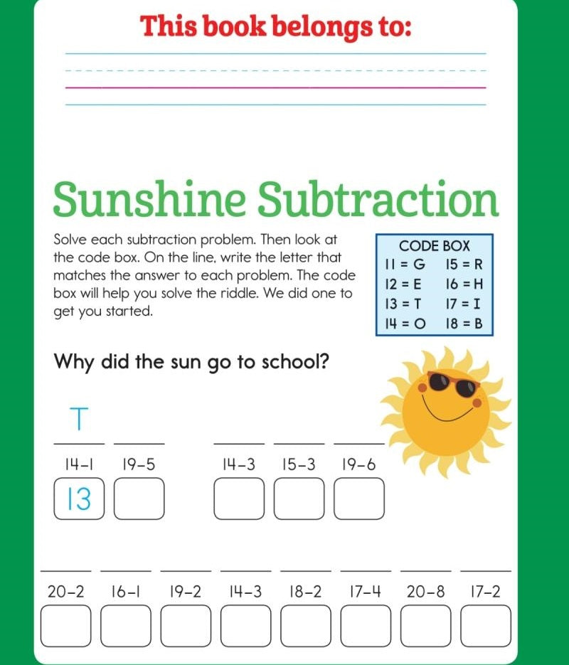 Second Grade Subtraction Learning Fun Workbook (Highlights)-Activity: 益智解謎 Puzzle & Quiz-買書書 BuyBookBook