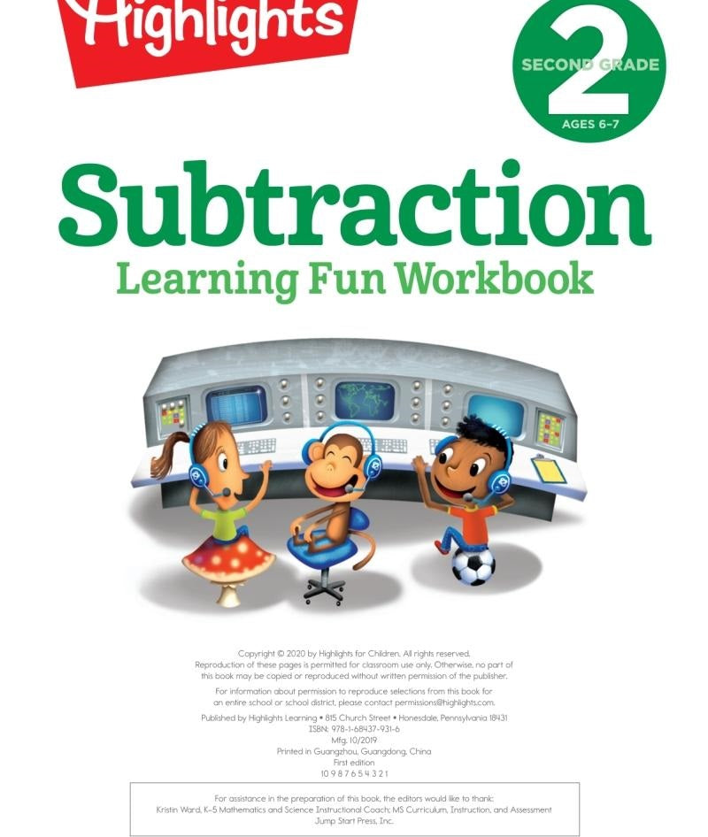 Second Grade Subtraction Learning Fun Workbook (Highlights)-Activity: 益智解謎 Puzzle & Quiz-買書書 BuyBookBook