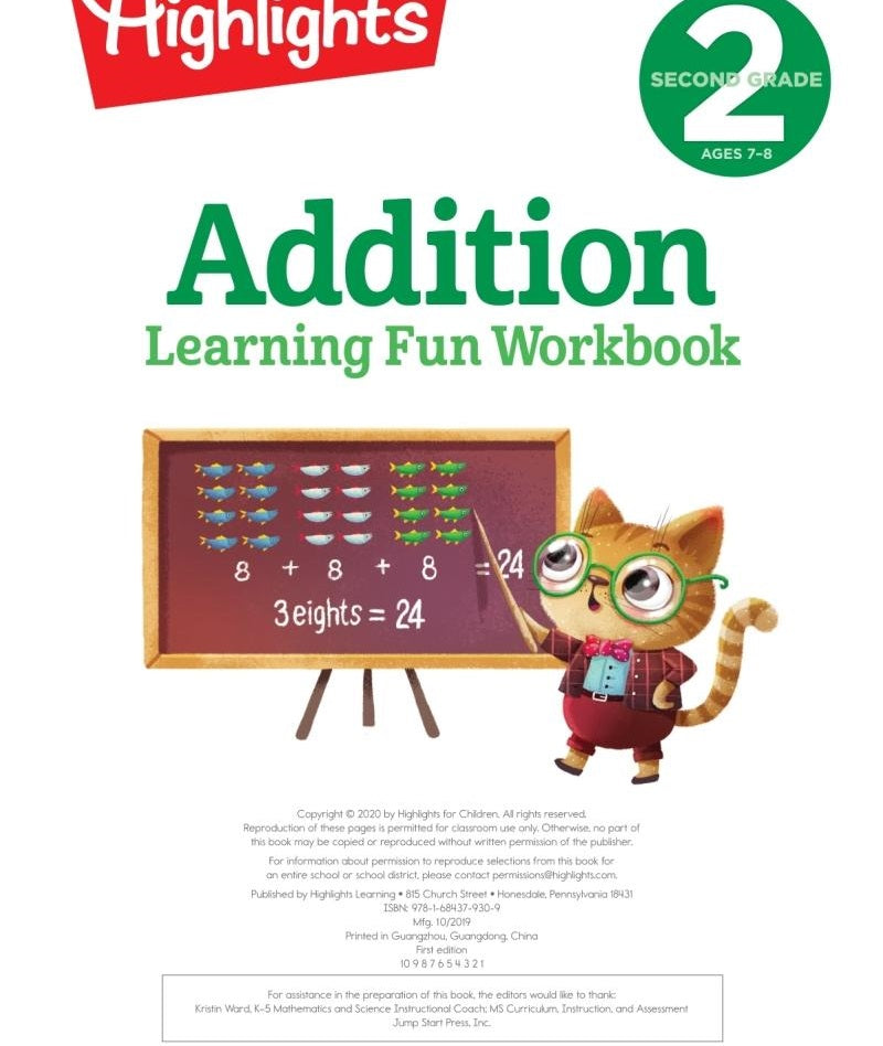 Second Grade Addition Learning Fun Workbook (Highlights)-Activity: 益智解謎 Puzzle & Quiz-買書書 BuyBookBook