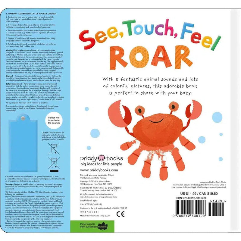 See, Touch, Feel - Roar, A First Sensory Book (Board book) Priddy