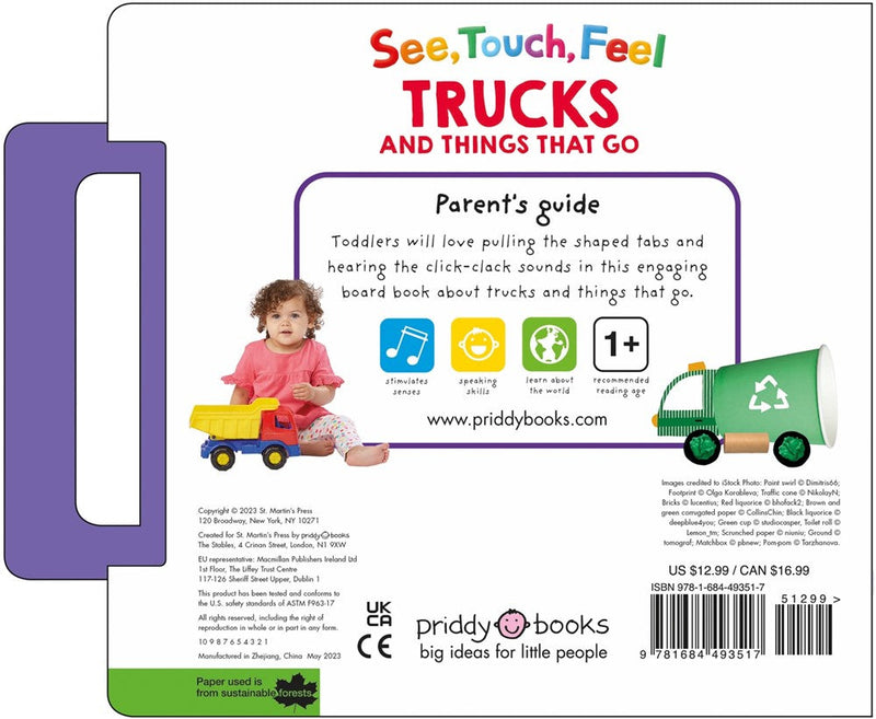 See, Touch, Feel: Trucks and Things That Go-Children’s interactive and activity books and kits-買書書 BuyBookBook