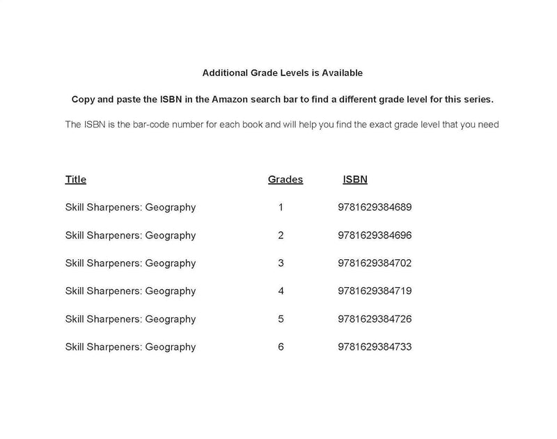 Skill Sharpeners: Geography (Grade 1) (Evan-Moor)-Activity: 學習補充 Learning & Supplemental-買書書 BuyBookBook