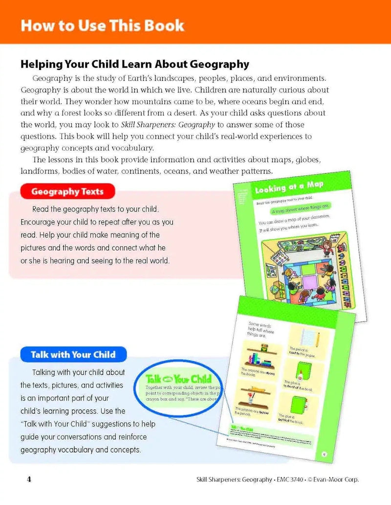 Skill Sharpeners: Geography (Grade K) (Evan-Moor)-Activity: 學習補充 Learning & Supplemental-買書書 BuyBookBook