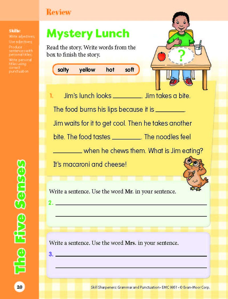 Skill Sharpeners: Grammar & Punctuation (Grade 1) (Evan-Moor)-Activity: 學習補充 Learning & Supplemental-買書書 BuyBookBook