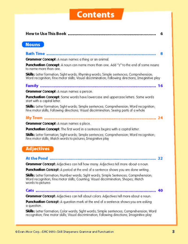 Skill Sharpeners: Grammar & Punctuation (Grade K) (Evan-Moor)-Activity: 學習補充 Learning & Supplemental-買書書 BuyBookBook