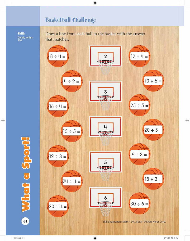 Skill Sharpeners: Math (Grade 3) (Evan-Moor)-Activity: 學習補充 Learning & Supplemental-買書書 BuyBookBook