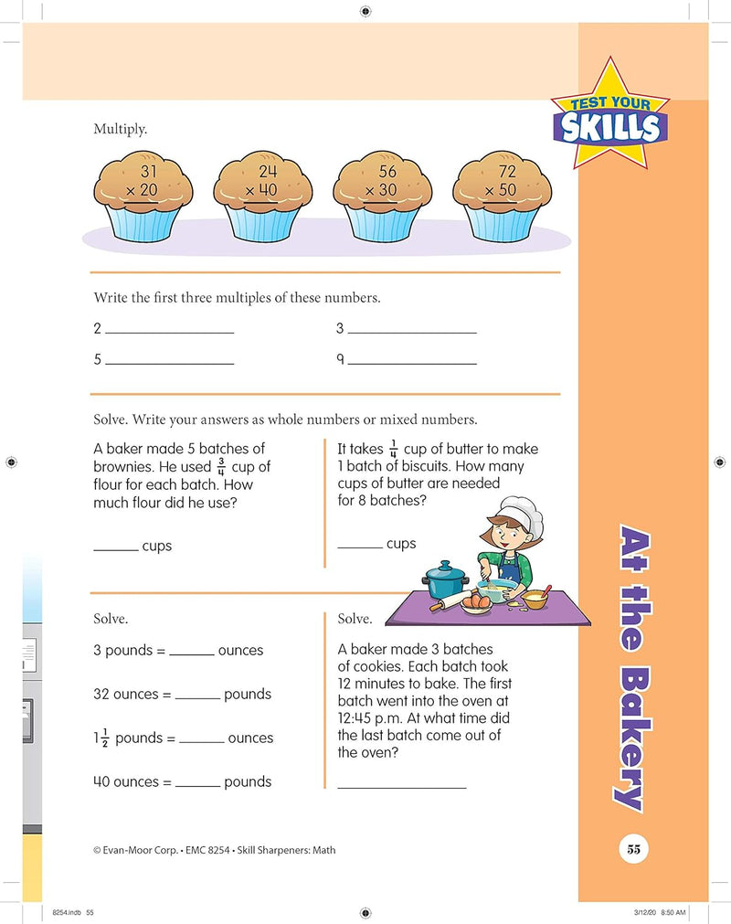 Skill Sharpeners: Math (Grade 4) (Evan-Moor)-Activity: 學習補充 Learning & Supplemental-買書書 BuyBookBook