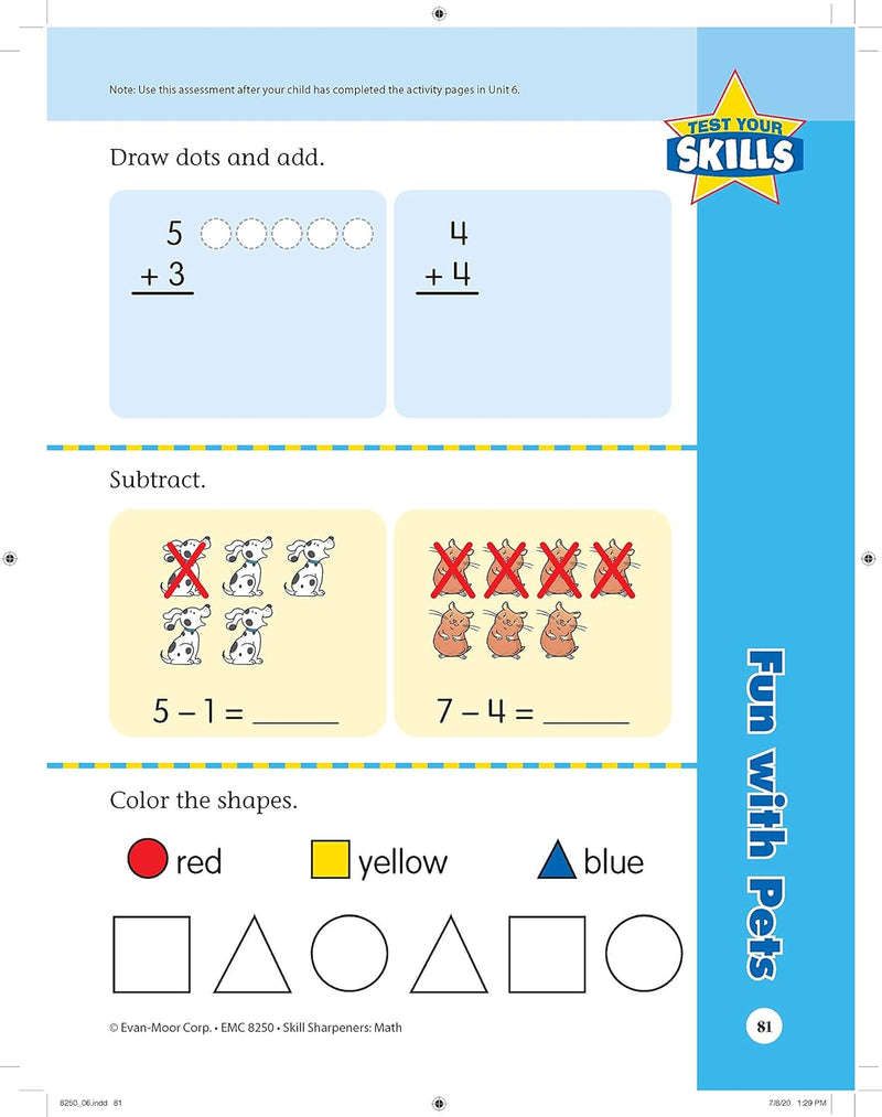 Skill Sharpeners: Math (Grade K) (Evan-Moor)-Activity: 學習補充 Learning & Supplemental-買書書 BuyBookBook