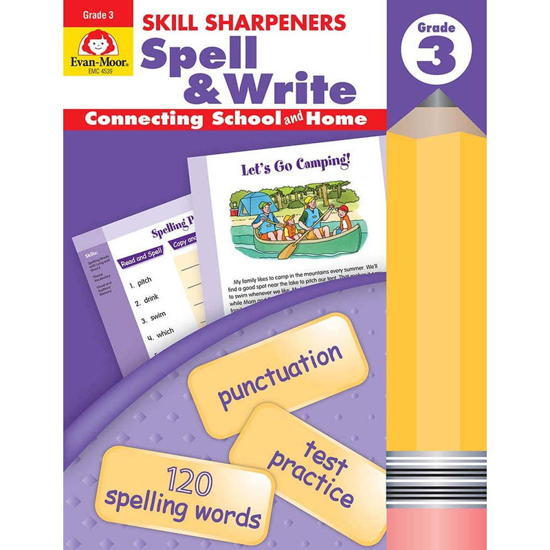 Skill Sharpeners: Spell & Write (Grade 3) (Evan-Moor)-Activity: 學習補充 Learning & Supplemental-買書書 BuyBookBook