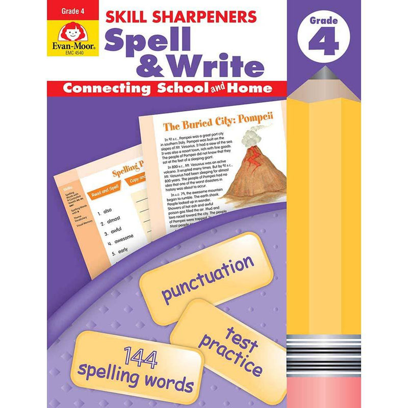 Skill Sharpeners: Spell & Write (Grade 4) (Evan-Moor)-Activity: 學習補充 Learning & Supplemental-買書書 BuyBookBook