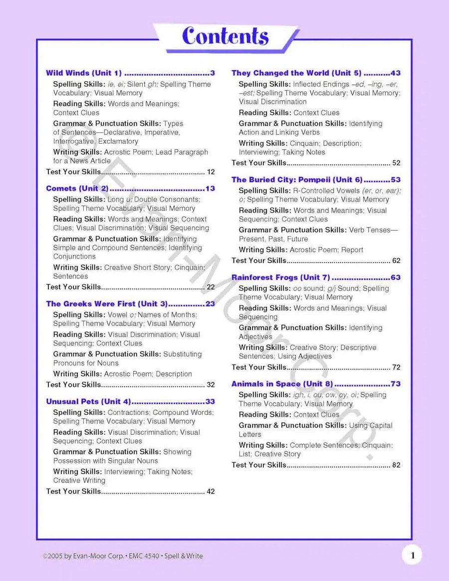 Skill Sharpeners: Spell & Write (Grade 4) (Evan-Moor)-Activity: 學習補充 Learning & Supplemental-買書書 BuyBookBook