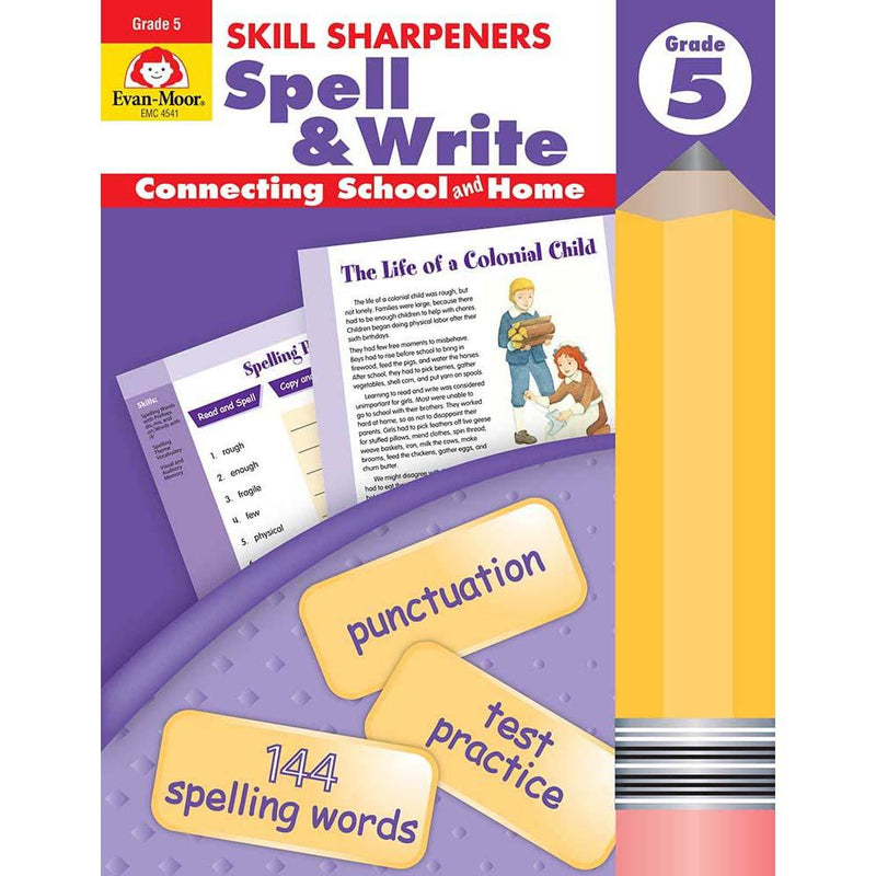 Skill Sharpeners: Spell & Write (Grade 5) (Evan-Moor)-Activity: 學習補充 Learning & Supplemental-買書書 BuyBookBook