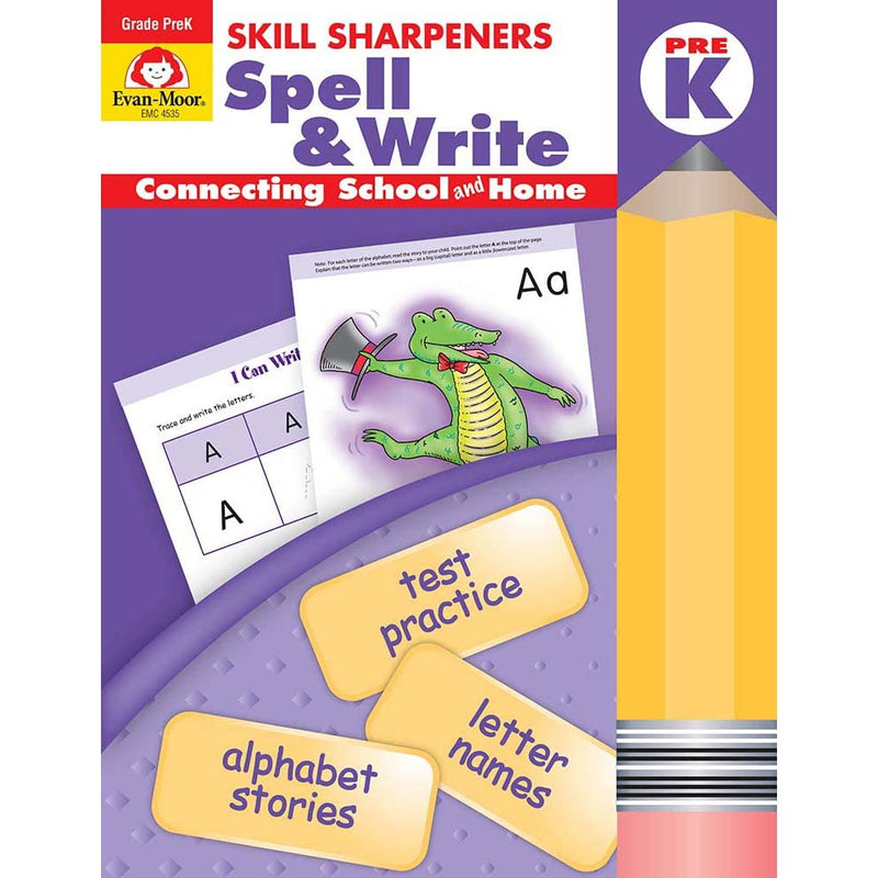 Skill Sharpeners: Spell & Write (Grade Prek) (Evan-Moor)-Activity: 學習補充 Learning & Supplemental-買書書 BuyBookBook